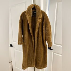 Zara teddy coat size medium